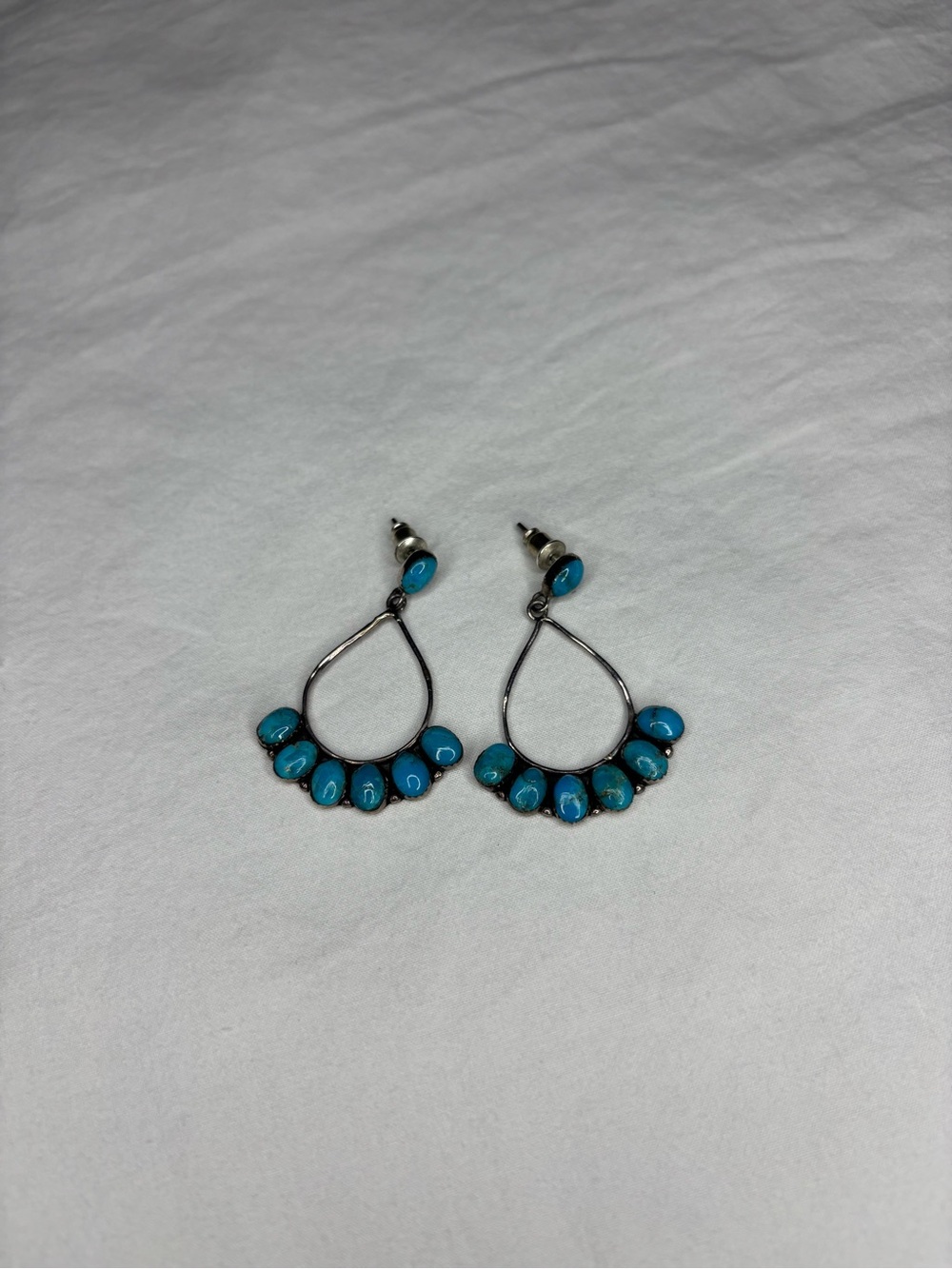 Sterling Silver Earrings weith Genuine Turquoise Gemstones earrings boho 925